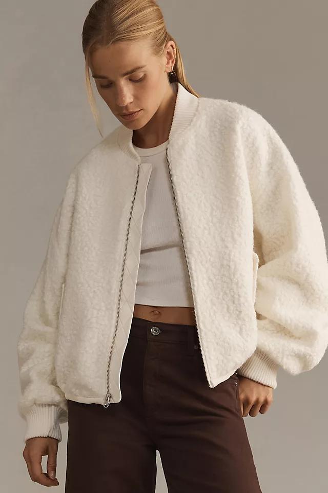 By Anthropologie Sherpa Bomber Jacket Product Image