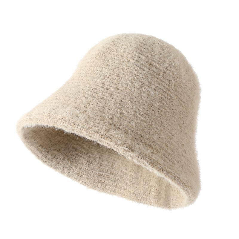 Plain Faux Fluffy Bucket Hat Product Image