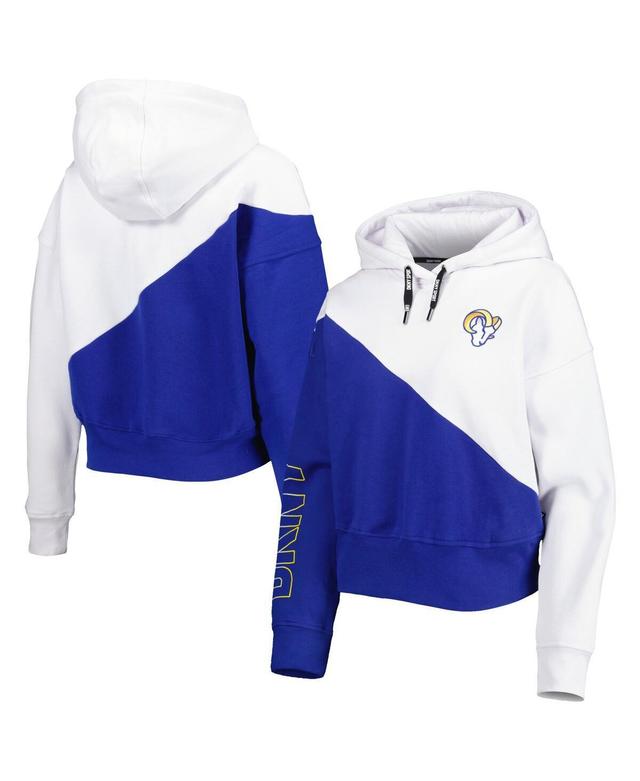 Womens Dkny Sport White and Royal Los Angeles Rams Bobbi Color Blocked Pullover Hoodie - White Product Image