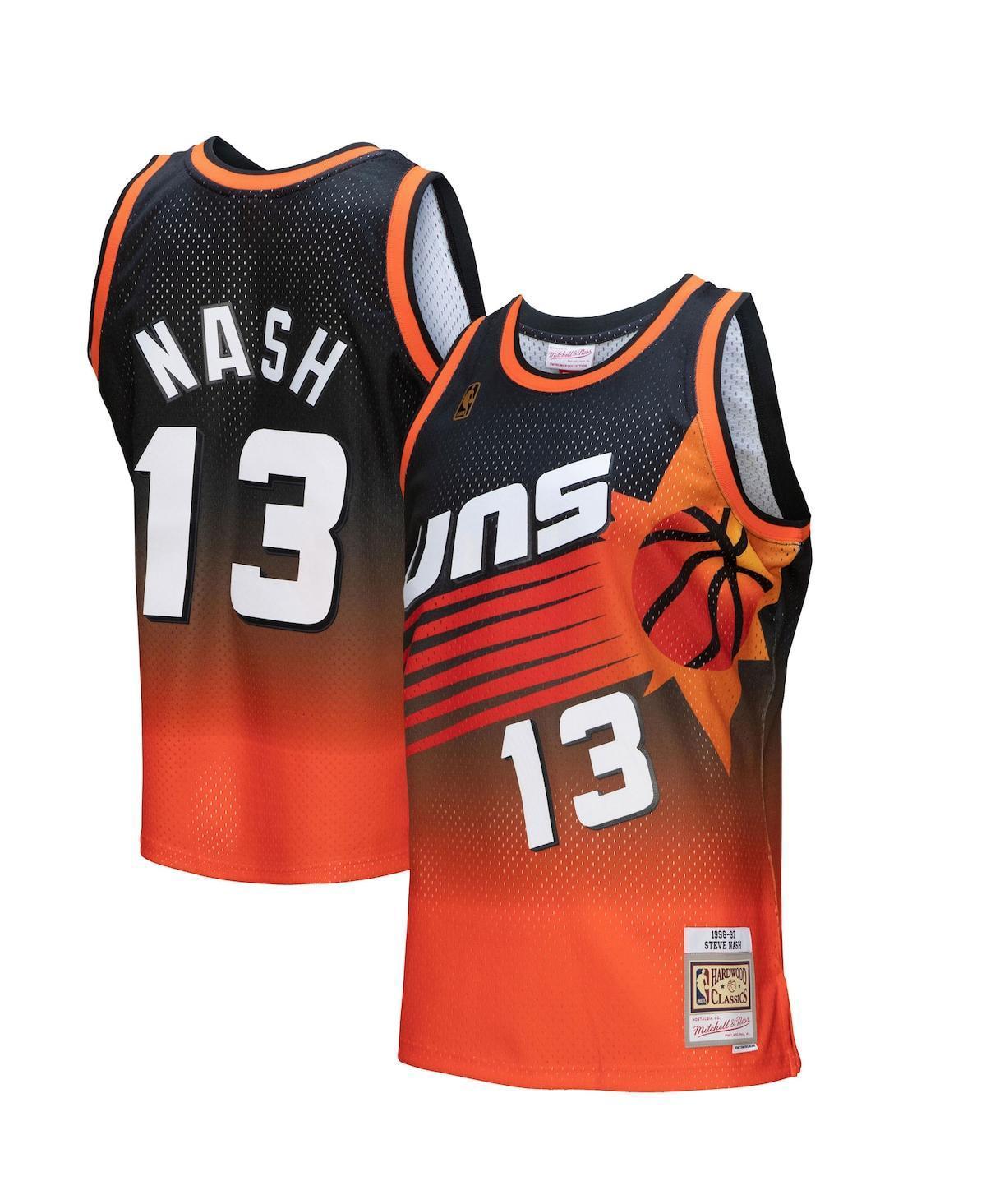 Mens Mitchell & Ness Steve Nash Orange/Black Phoenix Suns 1996/97 Hardwood Classics Fadeaway Swingman Player Jersey Product Image