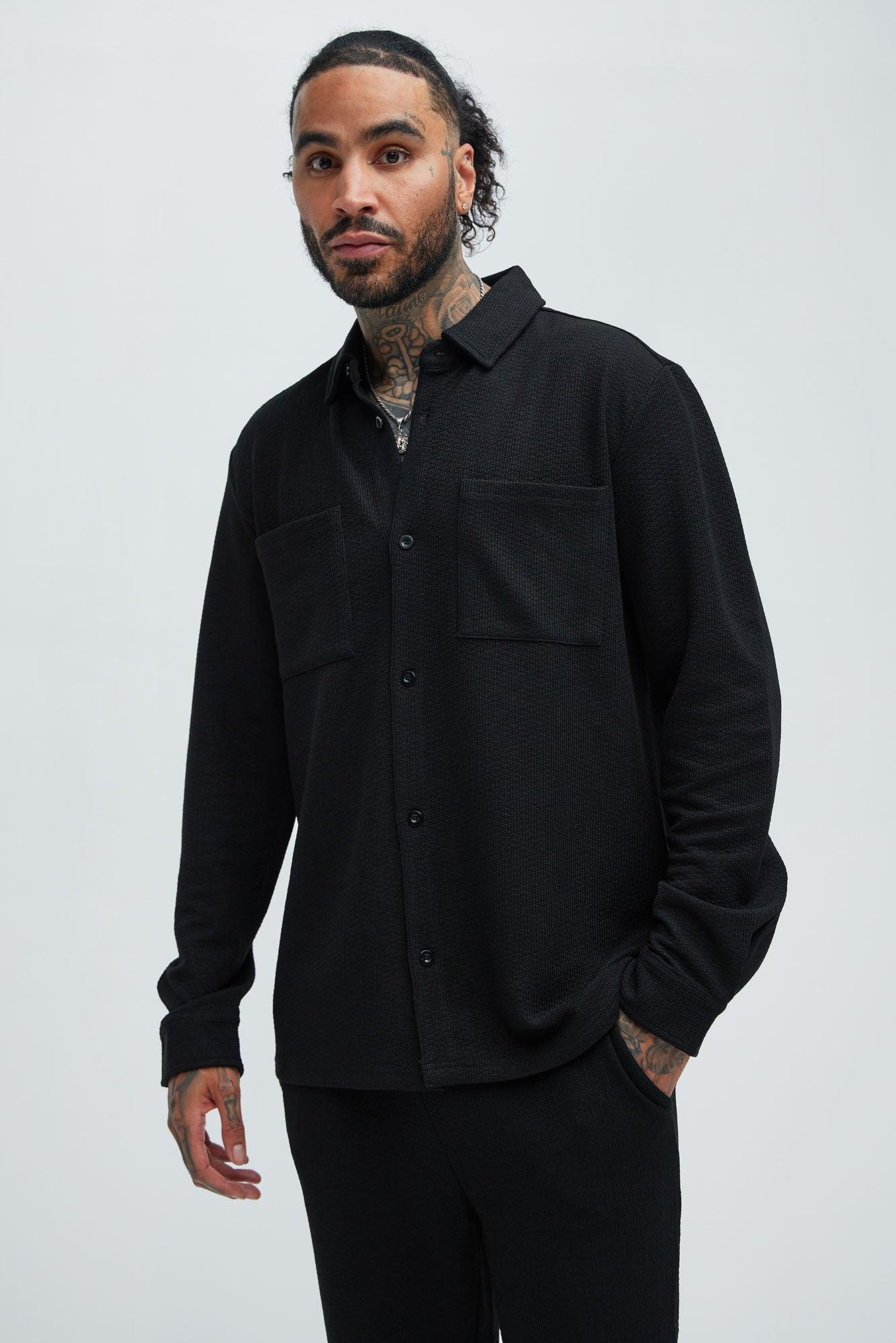 Capstan Textured Overshirt - Black Product Image