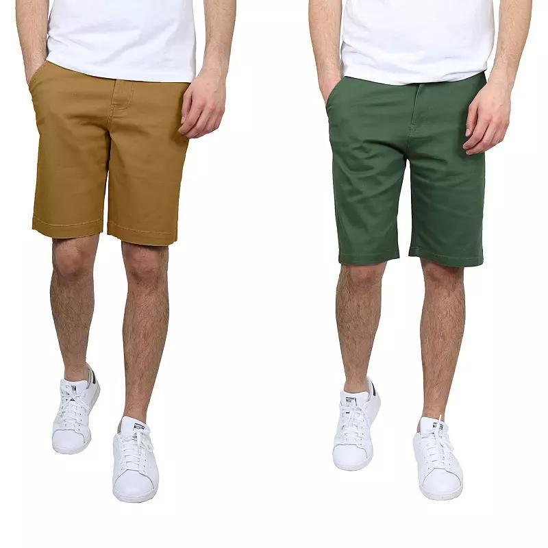 Mens Galaxy 2-Pack 10.5-in. 5-Pocket Flat-Front Slim-Fit Stretch Chino Shorts Timber Green Product Image