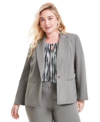 Plus Size One-Button Blazer Product Image