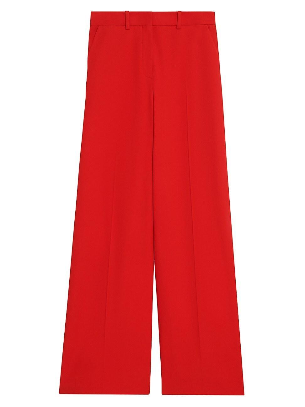 Womens Pleated Wide-Leg Trousers Product Image