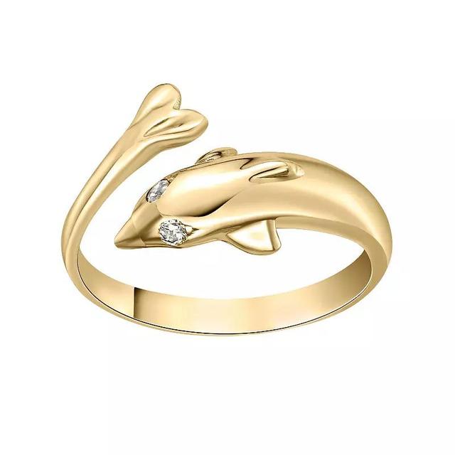 Lila Moon 10k Gold Cubic Zirconia Dolphin Toe Ring, Womens, White Product Image