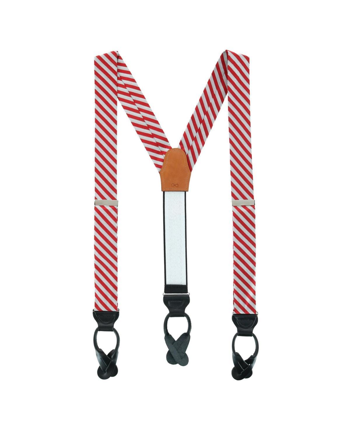 Trafalgar The Griswold Stripe Herringbone Silk Suspenders Product Image