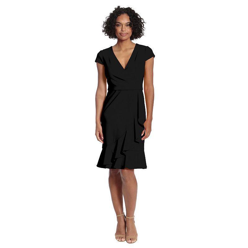 Womens London Times Cascade Ruffle Faux-Wrap Dress Product Image