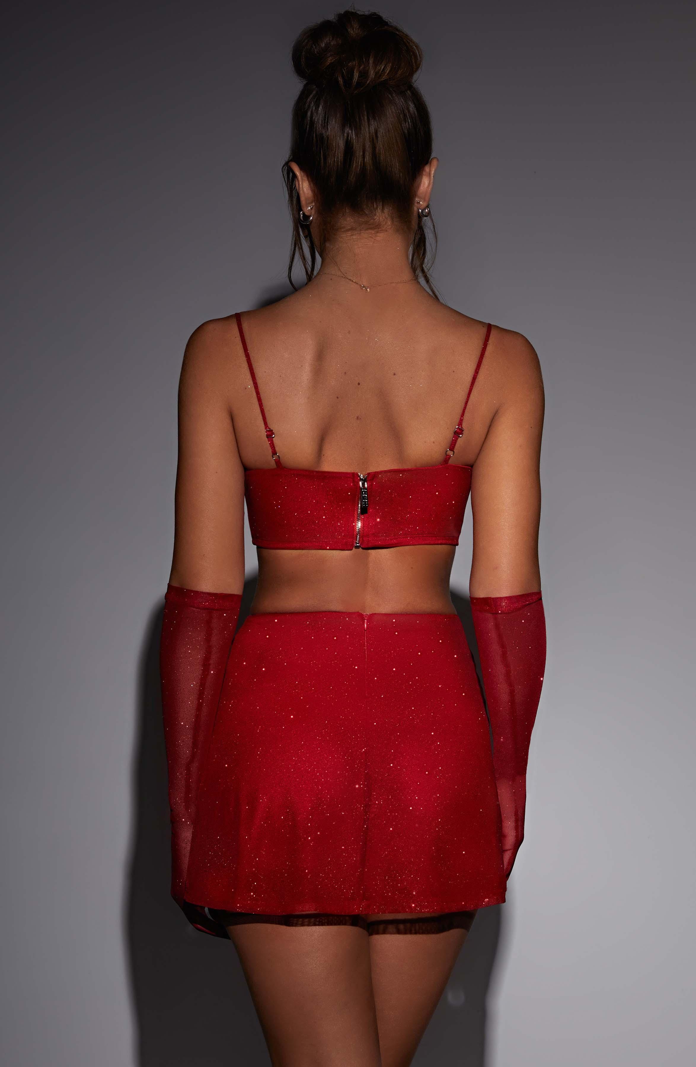 Posie Mini Skirt - Red Sparkle Product Image