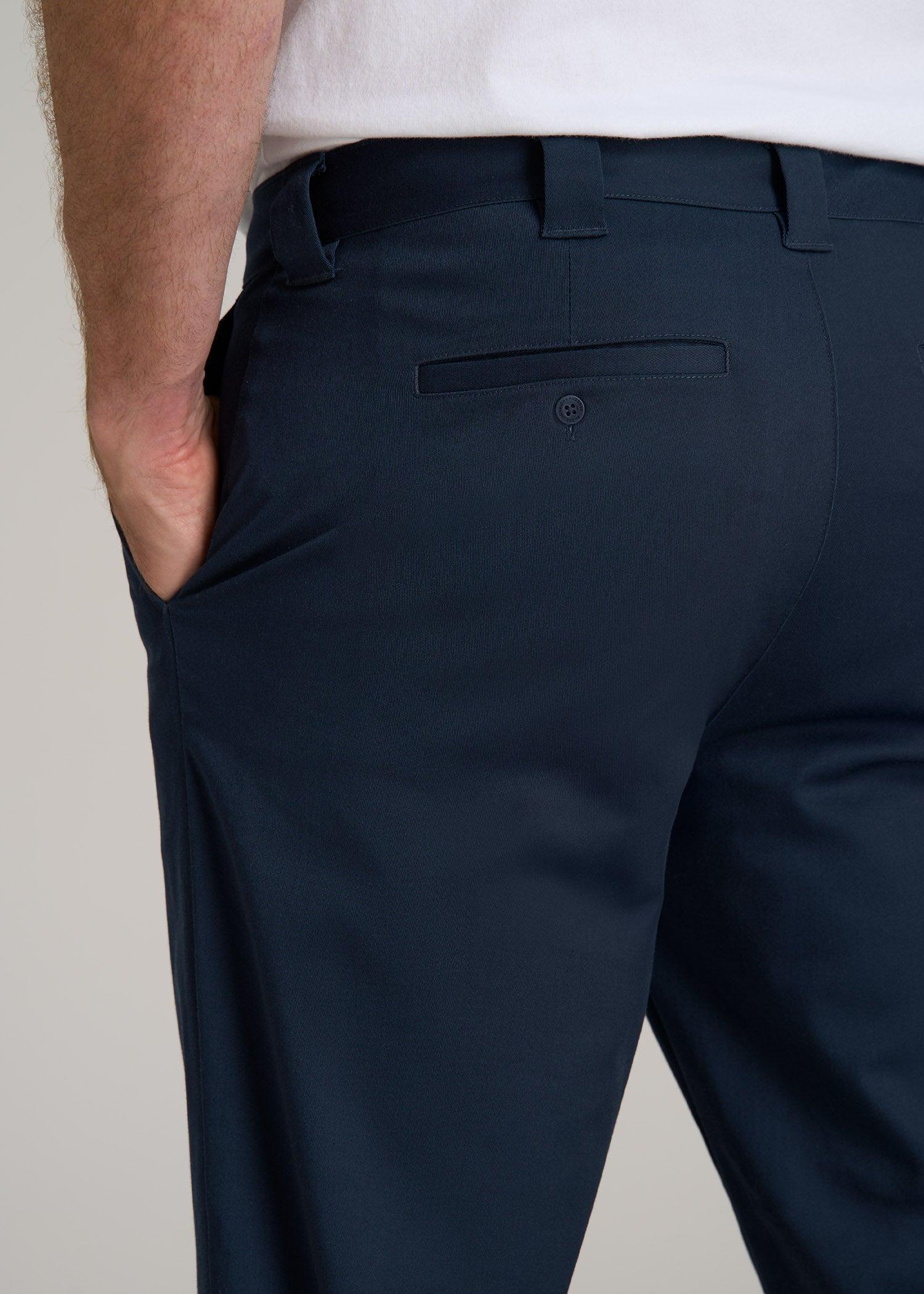 LJ&S Stretch Twill STRAIGHT-LEG Work Pants for Tall Men in Marine Blue Product Image