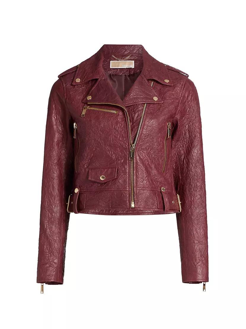 Leather Crop Moto Jacket product image