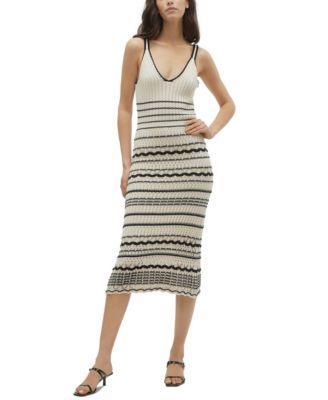 Vero Moda Womens Minou Striped Sleeveless Midi Knit Dress product image