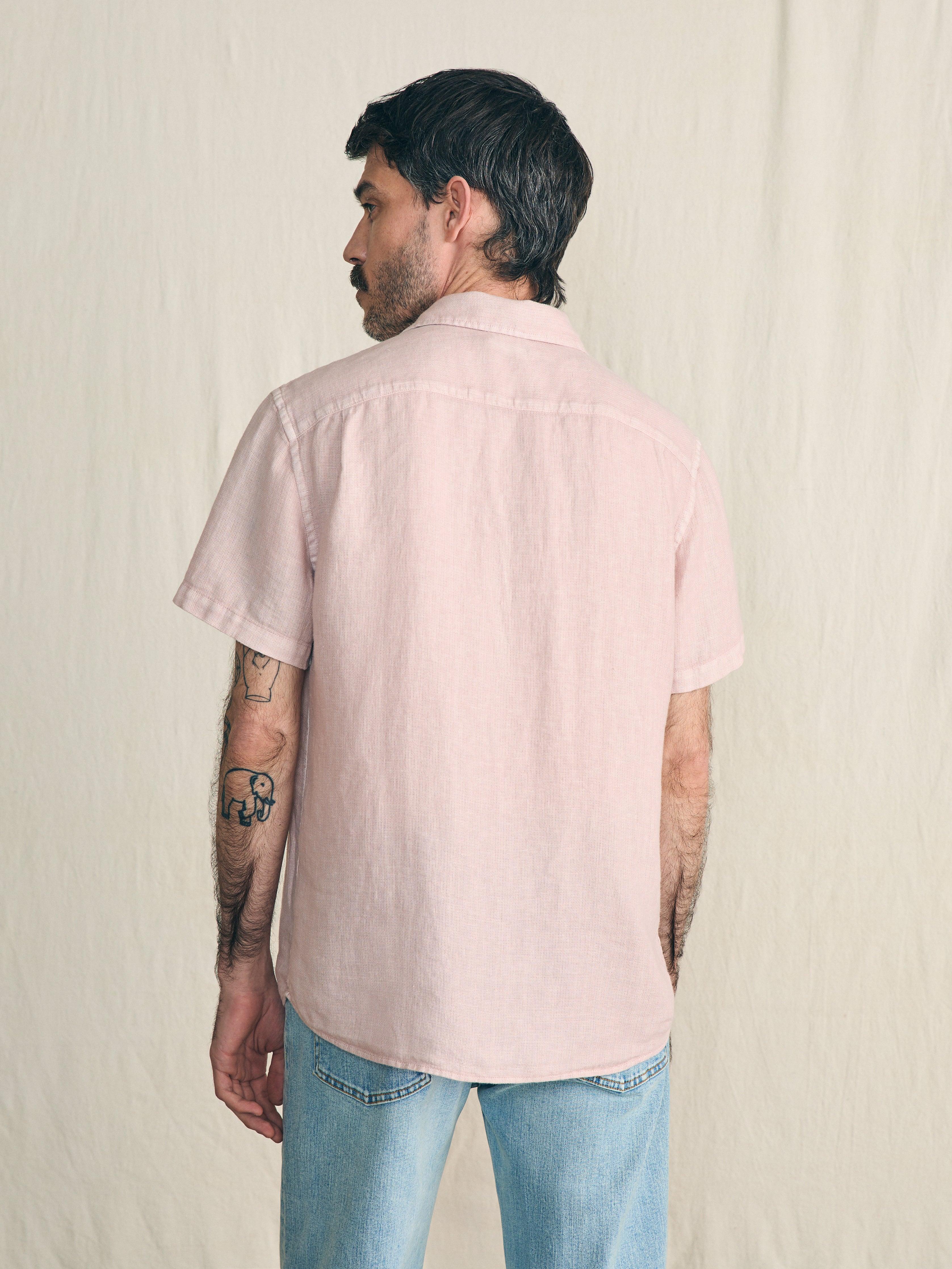 Short-Sleeve Palma Linen Shirt - Coastal Mauve Male Product Image