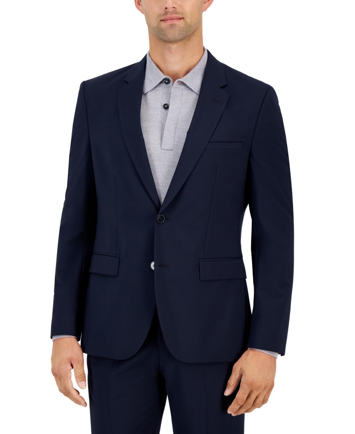 HUGO BOSS Hugo By  Men's Modern-fit Solid Wool-blend Suit Jacket In Blue Product Image