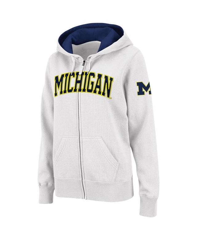 Womens Colosseum White Michigan Wolverines Arched Name Full-Zip Hoodie Product Image