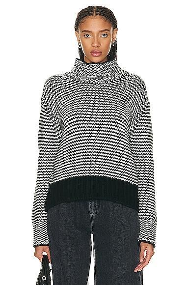 SABLYN Everett Cashmere Sweater in Black Stripe - Black. Size M (also in L). Product Image