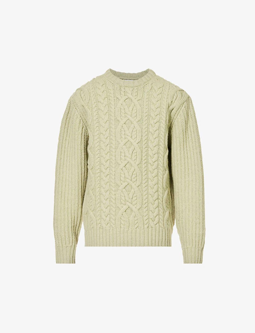 DRIES VAN NOTEN Green Crewneck Sweater In Light Green Product Image