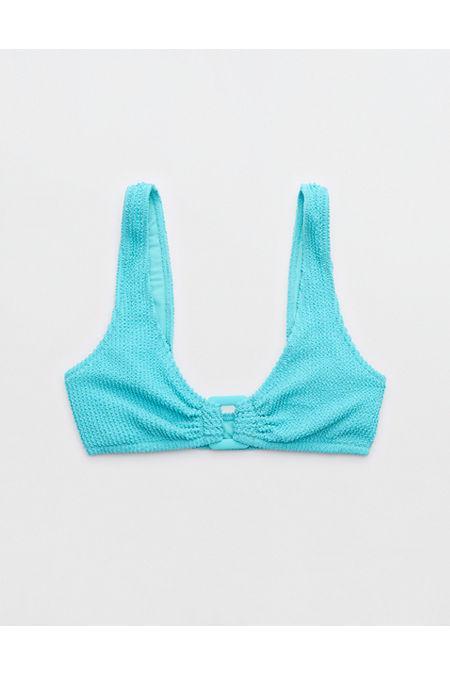 Aerie Shimmery Crinkle Ring Wide Strap Scoop Bikini Top Women's Product Image