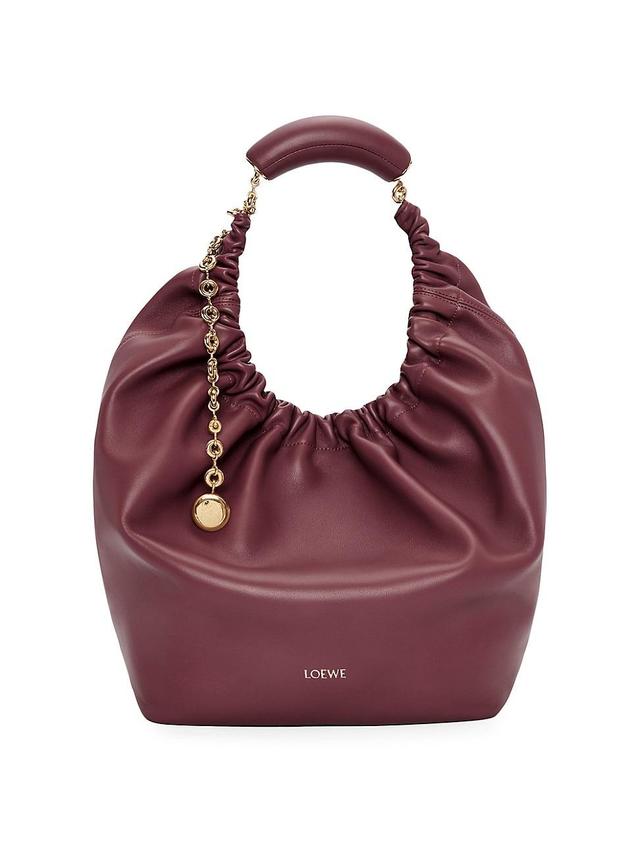 Womens Medium Squeeze Leather Shoulder Bag Product Image