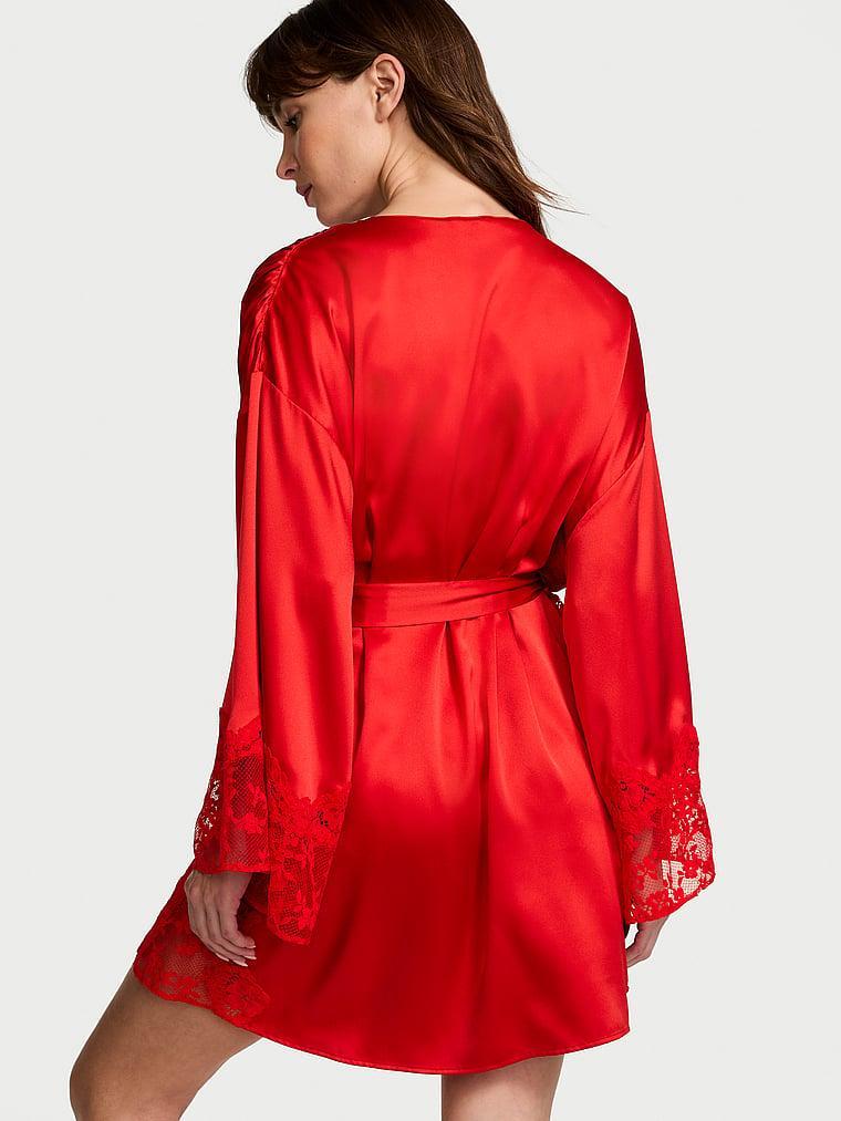 Victoria's Secret Dream Satin & Lace Trim Robe Product Image