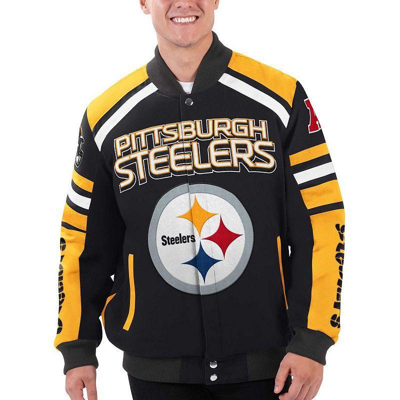 Mens G-III Sports by Carl Banks Pittsburgh Steelers Power Forward Racing Full-Snap Jacket Product Image