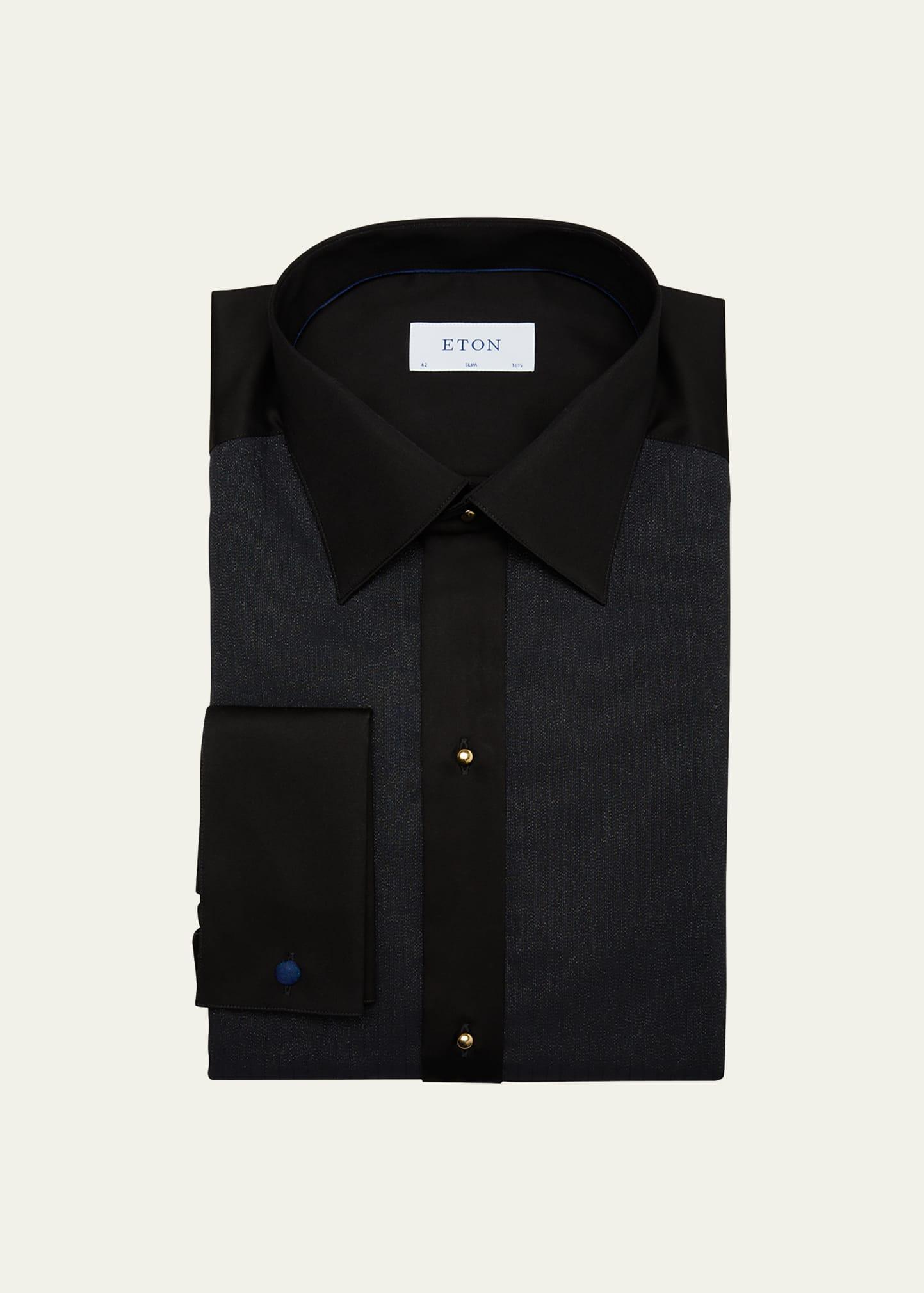 Mens Slim Fit Pliss Lurex Dress Shirt Product Image