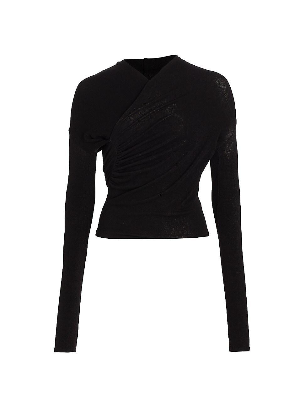 Womens Ruched Long-Sleeve Top Product Image