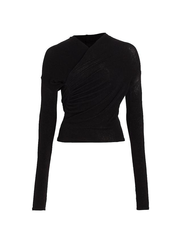 Womens Ruched Long-Sleeve Top Product Image