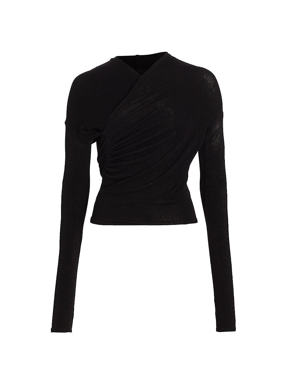 Womens Ruched Long-Sleeve Top Product Image