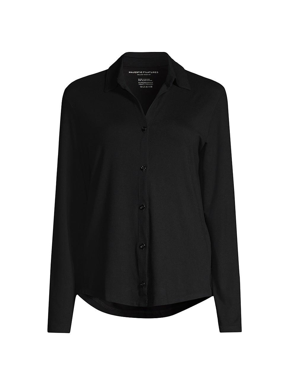 Womens Soft Touch Button-Up Shirt Product Image