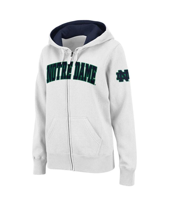 Womens Colosseum White Notre Dame Fighting Irish Arched Name Full-Zip Hoodie Product Image