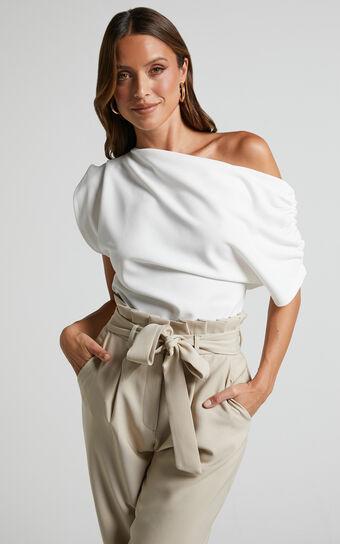 Nalfie Top - Asymmetrical Top in White Product Image