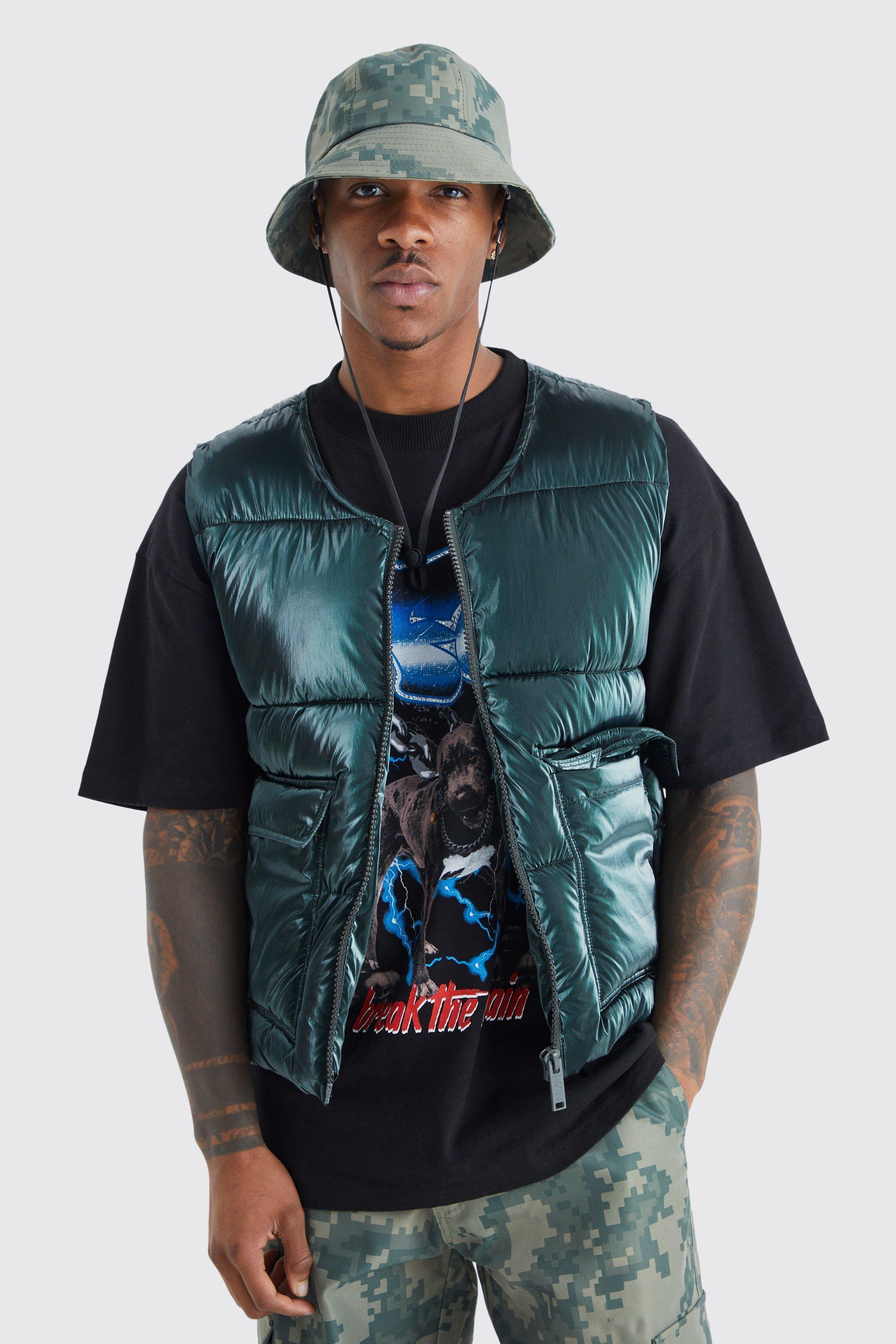 Metallic Boxy Gilet | boohooMAN USA Product Image