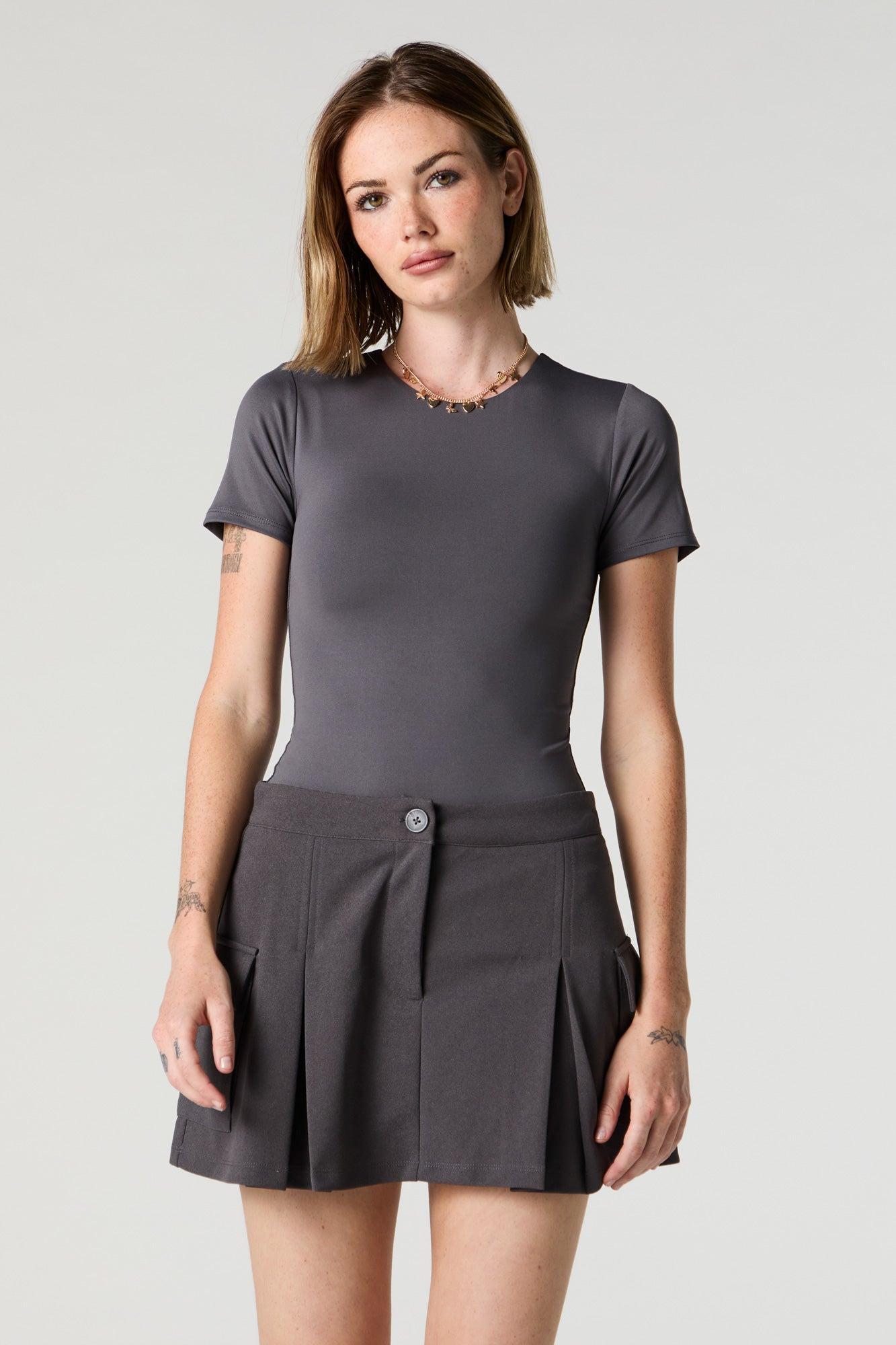 Crepe Pleated Cargo Skort Female Product Image