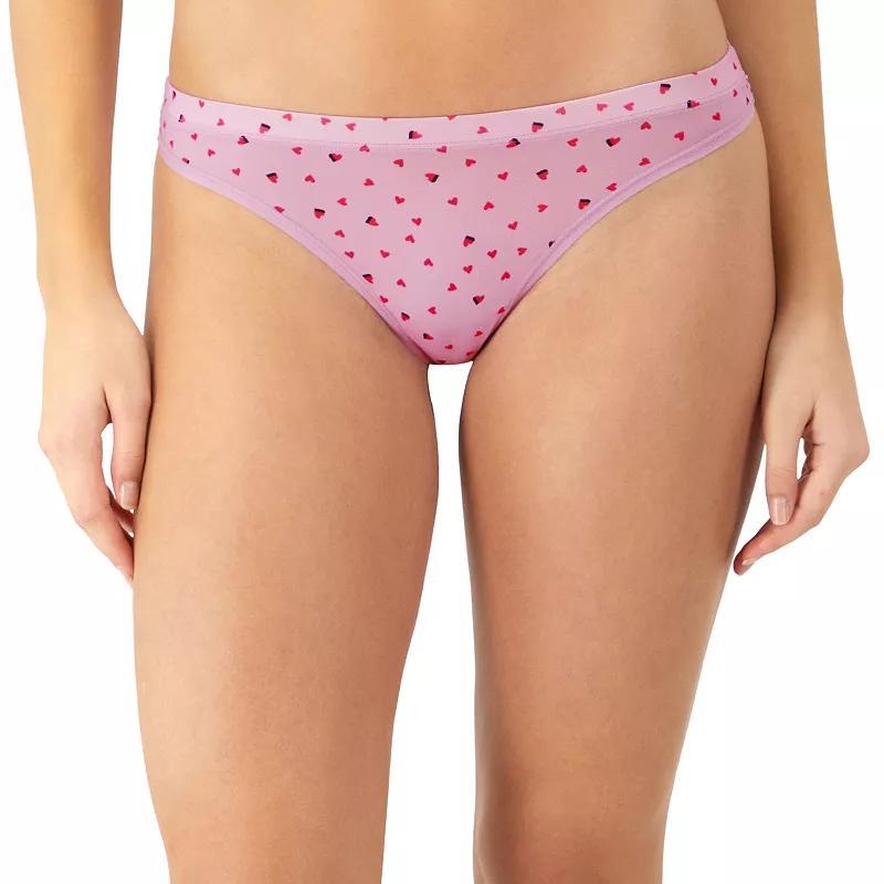 Womens Maidenform Barely There Invisible Look Thong Panty DMBTTG Heart Purple Print Product Image