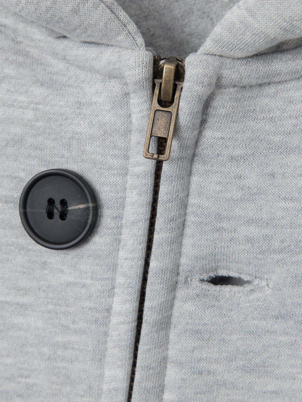 Aelfric Eden Basic Button Zip Up Hoodie Product Image