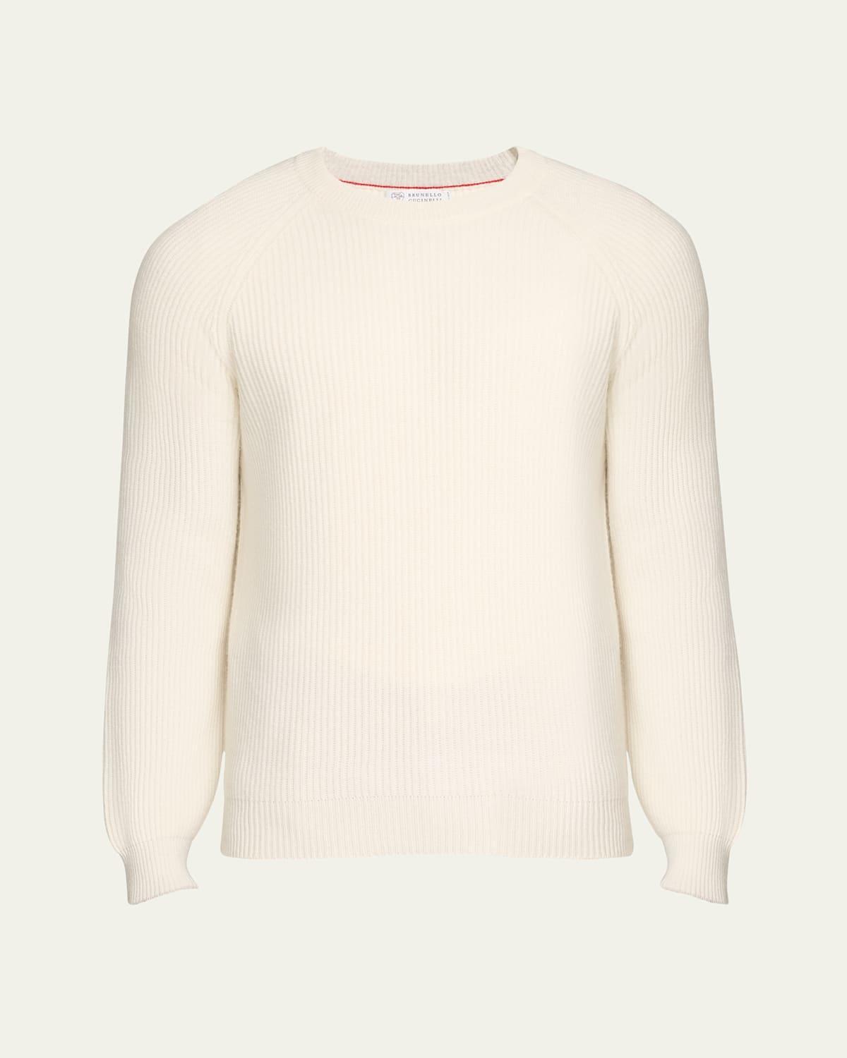 Mens Cashmere Rib Raglan Crewneck Sweater Product Image