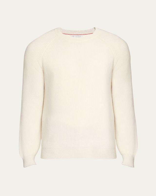 Mens Cashmere Rib Raglan Crewneck Sweater Product Image