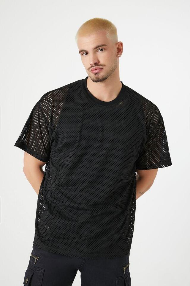 Sheer Mesh Crew Tee | Forever 21 Product Image