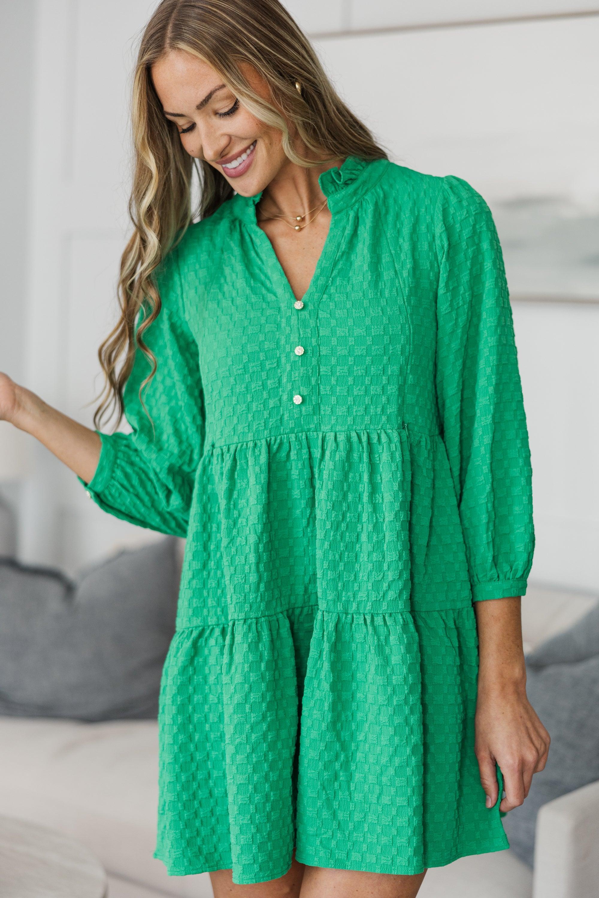 NURSING COLLECTION: All Up To You Green Textured Dress Female product image