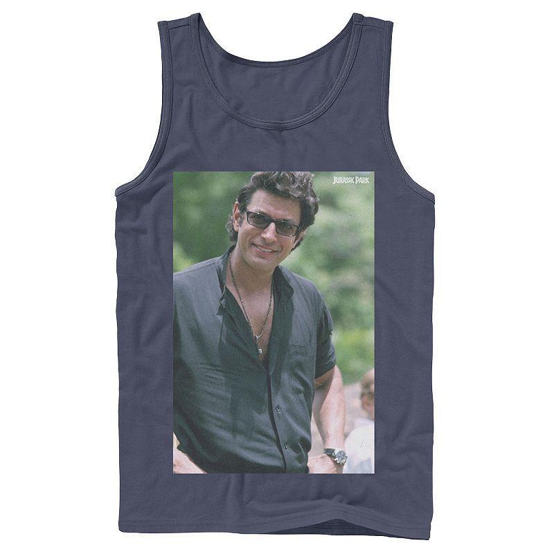 Mens Jurassic Park Jeff Goldblum Smile Poster Style Tank Top Athletic Grey Product Image