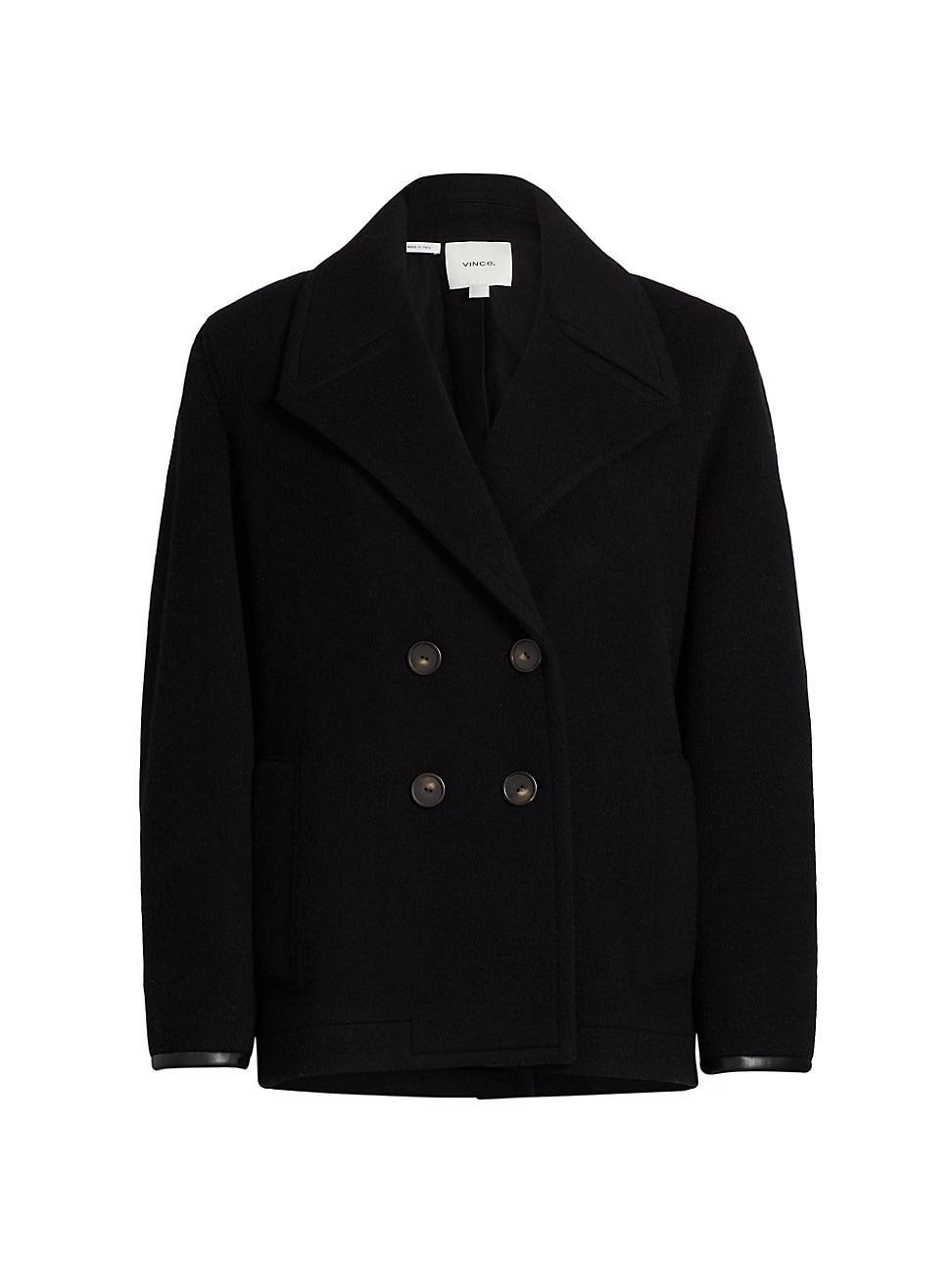 Italian Wool Cropped Peacoat Product Image