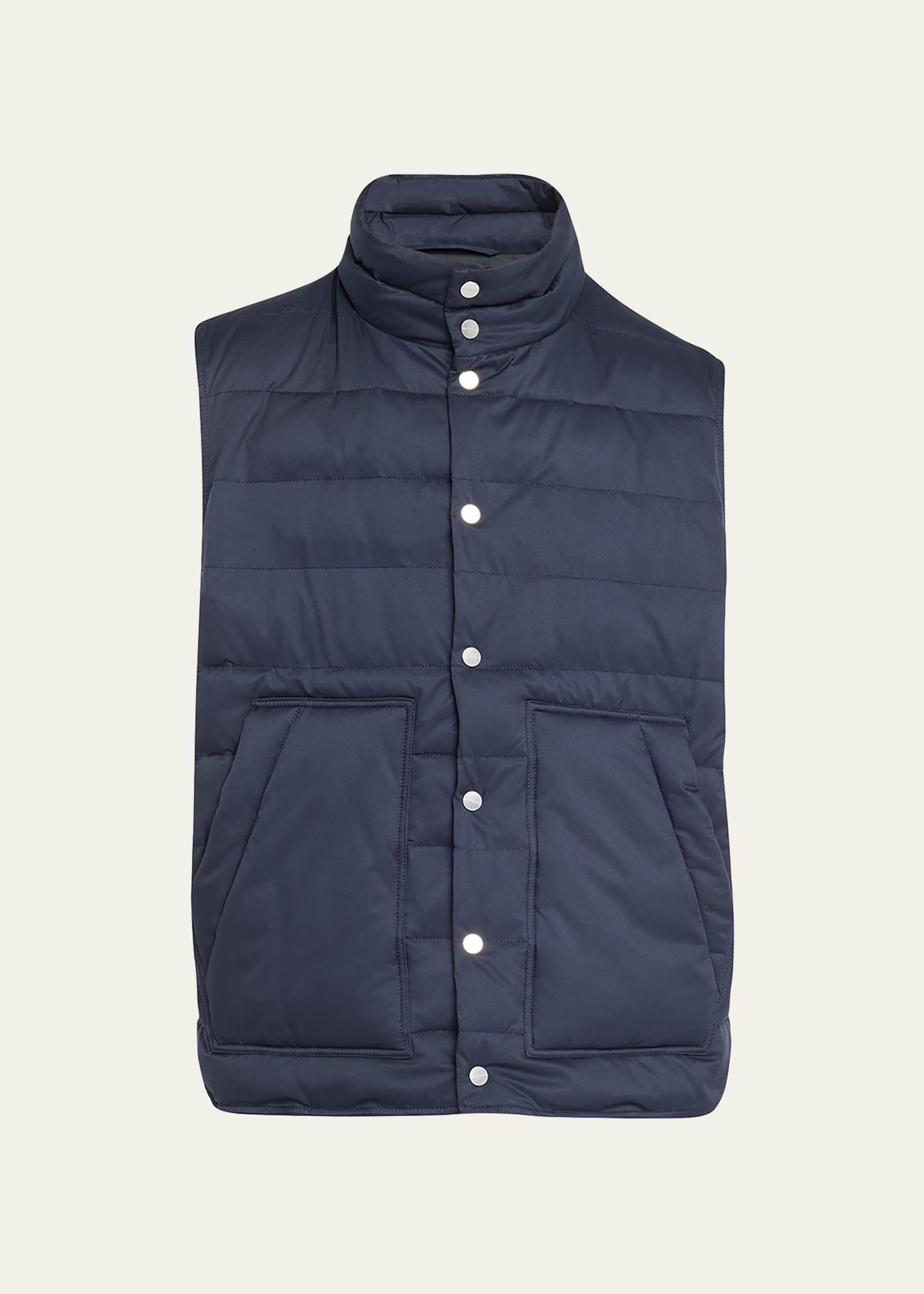 Mens Navy Quilted Puffer Vest Product Image