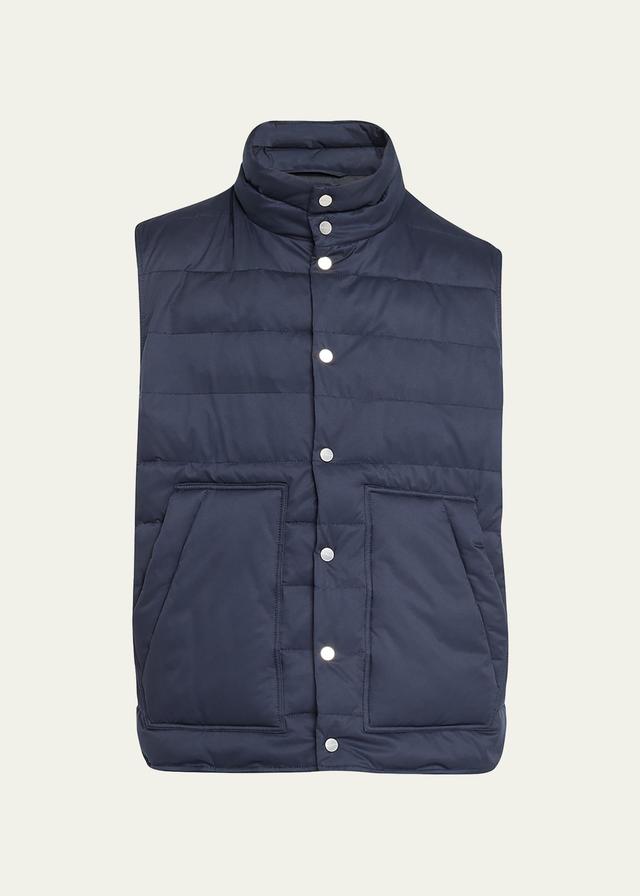 Kiton Men's Navy Quilted Puffer Vest  - NAVY - Size: 50R EU (40R US) Product Image