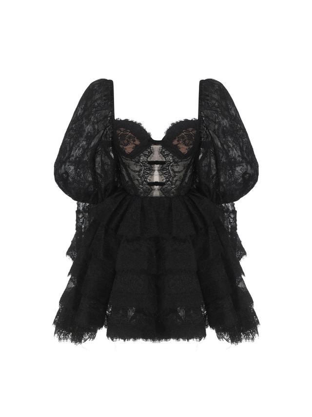 Penelope Lace Dress (Black) Product Image