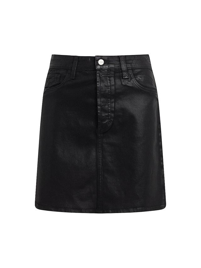 Womens Jessica Coated Stretch-Denim Miniskirt Product Image