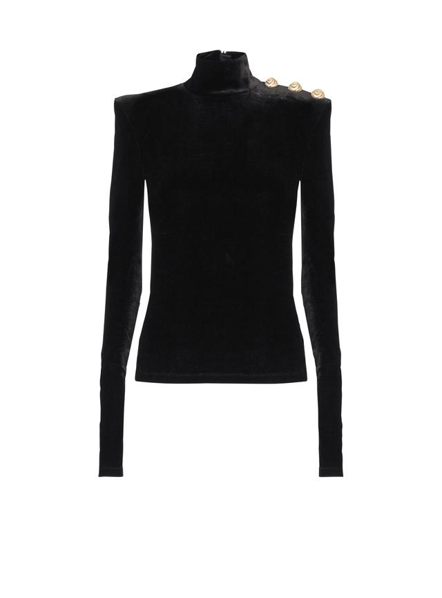 Long-sleeved velvet top Product Image