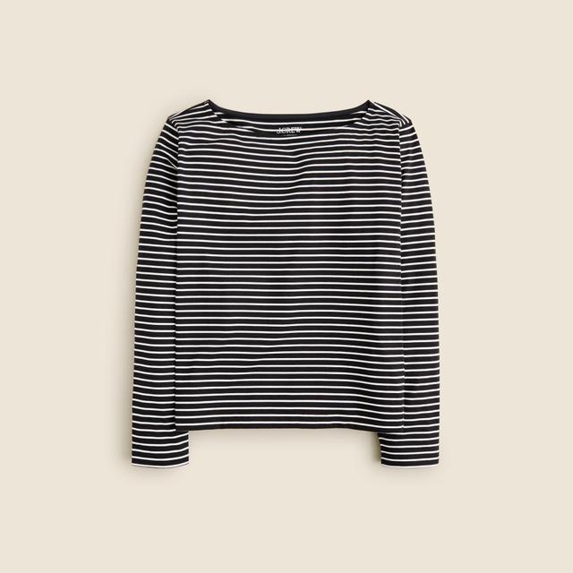 Pima cotton long-sleeve T-shirt in stripe Product Image