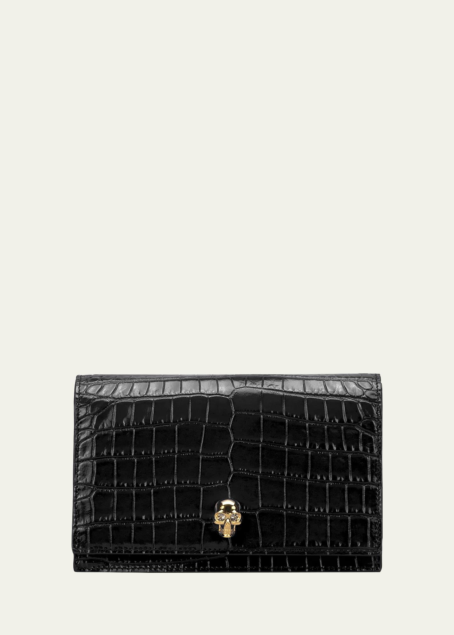 Alexander McQueen Mini Skull Croc Embossed Leather Bag Product Image