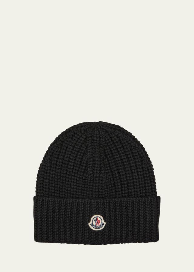 Moncler Logo Patch Virgin Wool Beanie Product Image