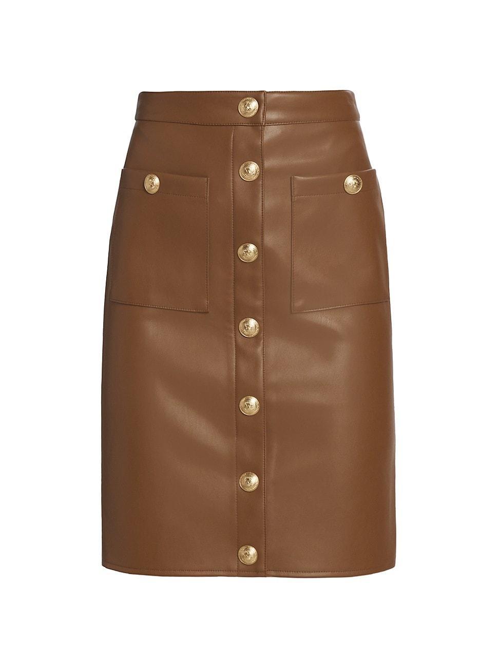 Womens Amira Vegan Leather Pencil Skirt Product Image